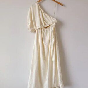 Farm Rio Off-White One Shoulder Dress